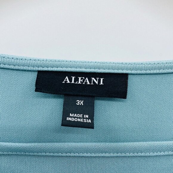 Alfani Womens Plus Size 3X Asymmetrical Drape-Neck Top Jade Green $75 638 - Picture 5 of 7